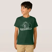 A Bit Squirrelly Squirrel White Line Art Kids T-Shirt