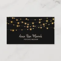 *~* Gold String Lights Yoga Psychic Medium Business Card