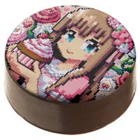 Pixel Art Girl's Pink Birthday Party Chocolate Covered Oreo