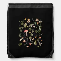 Cottagecore Mushroom Aesthetic Academia Goblincore Drawstring Bag