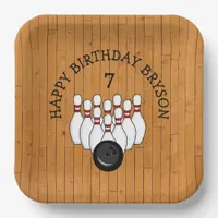 Personalized Bowling Themed Birthday  Age and Name Paper Plates