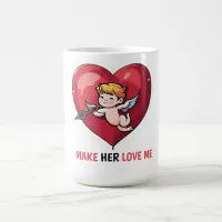 Cupid on Red Heart Coffee Mug