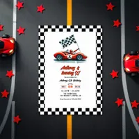 Any Age Customizable Race Car Birthday Party Invitation