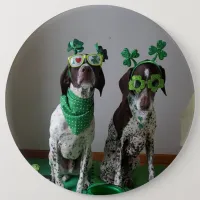 St. Patrick's Day Dogs Party Large Round Button