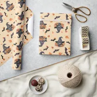 Cute Cats Bats & Pumpkins Halloween Wrapping Paper