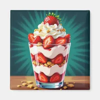 Strawberry, Granola and Whipped Cream Parfait  Magnet