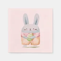 Adorable Watercolor Easter Bunny Napkins