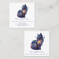 Watercolor Kitty Square Business Card