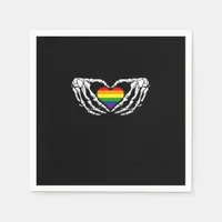 Lgbt Pride Skeleton Halloween Goth Heart Classic Napkins