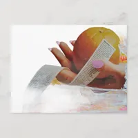 Vintage Hand Holds Orange Long Ingredients List  Postcard