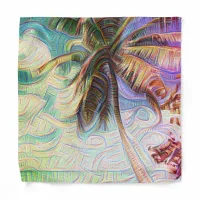 Abstract Rainbow Palm Tree Caribbean Vacation Bandana