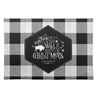 Wild Wonderful Christmas Black Buffalo Plaid ID604 Cloth Placemat