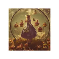 Alice and Cupcakes Wood Wall Art