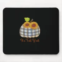It’s Fall Y’all Pumpkin Plaid Design Halloween Fun Mouse Pad