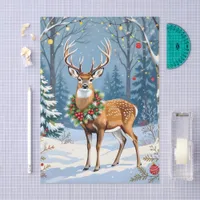 Christmas Deer in Festive Winter Forest  Tissue Paper