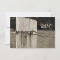 Rural Fence Post Country Farm Wedding RSVP Card