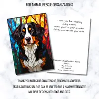 Stained Glass Style Dog Rescue Organization Thank You Card