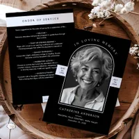 Elegant Modern In Loving Memory Arch Photo Funeral Program