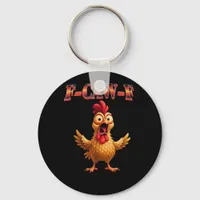 F Caw F Funny Chicken Classic Aesthetic Design Keychain