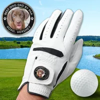 Custom Dog Pet Photo Personalized Paw Print Golfer Golf Glove