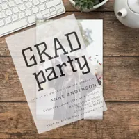 Modern Graduation Custom Party Overlay  Vellum Invitations