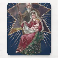 Vintage Religious Mary and Baby Jesus Christmas Mouse Pad