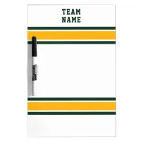 Dark Green Gold White Sports Team Dry Erase Board