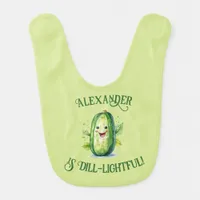 Cute Green Cartoon Pickle Baby Bib