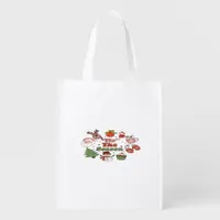 Tis The Season Christmas Acrylic Block Grocery Bag