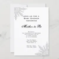White Winter Snowflake Baby Shower Invitation