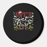 Let's Get Lit Drinking Santa Christmas Lights Magnet