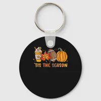 Tis The Season Football Fall Thanksgiving Football Keychain