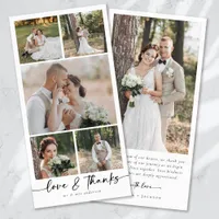 Simple Modern Multi Photo Collage Wedding Thank You Card