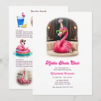 Hot Pink Club Funny Pink Flamingo Bachelorette Invitation