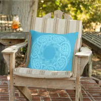 Celtic Knotwork Fish in Blue  Throw Pillow