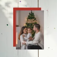 Trendy Modern Typography Family Christmas Photo Holiday Card