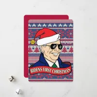 President Bidens First Xmas Funny Flat Christmas Holiday Card