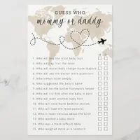 Travel Baby Shower Mommy or Daddy Game