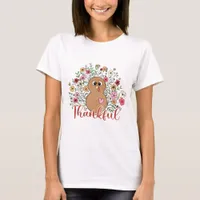 Floral Thankful Turkey - Thanksgiving T-Shirt