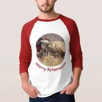 Kissing Santa and Moose T-Shirt