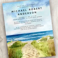 Budget Beach Ocean Celebration of Life Invitation