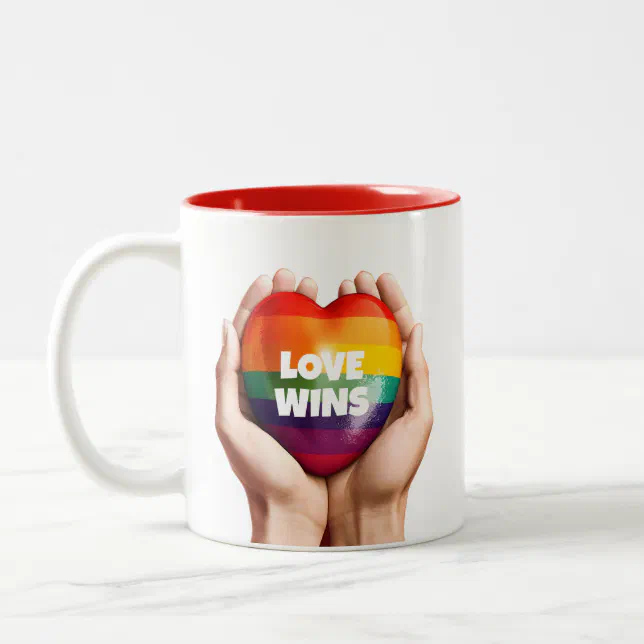 Love Wins LGBT Gay Pride Two-Tone Coffee Mug