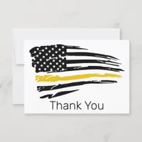 Thin Gold Line Police Emergency 911 Dispatcher  Thank You Card