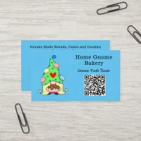 QR Code Gnome Hometown Bakery Sky Blue Business Card