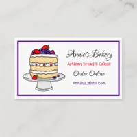 Artisan Bakery | Hand drawn Layered Fruit Cake  Business Card