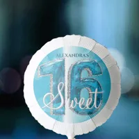 Elegant Shiny Blue Sapphire Gemstone Sweet 16 Balloon