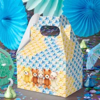 Crocheted Stuffed Animals Blue and Yellow Favor Boxes