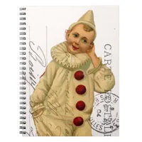 Vintage Clown Postcard Digital Art Notebook