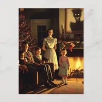 A Creepy Haunted Christmas Horror Postcard