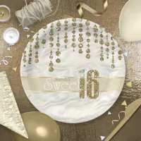 Satin Jewel Sweet Sixteen Gold ID260 Paper Plates